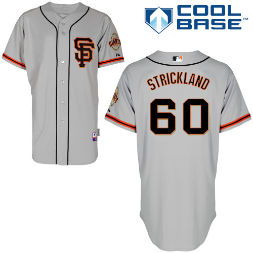 Hunter Strickland #60 MLB Jersey-San Francisco Giants Men's Authentic Road 2 Gray Cool Base Baseball Jersey